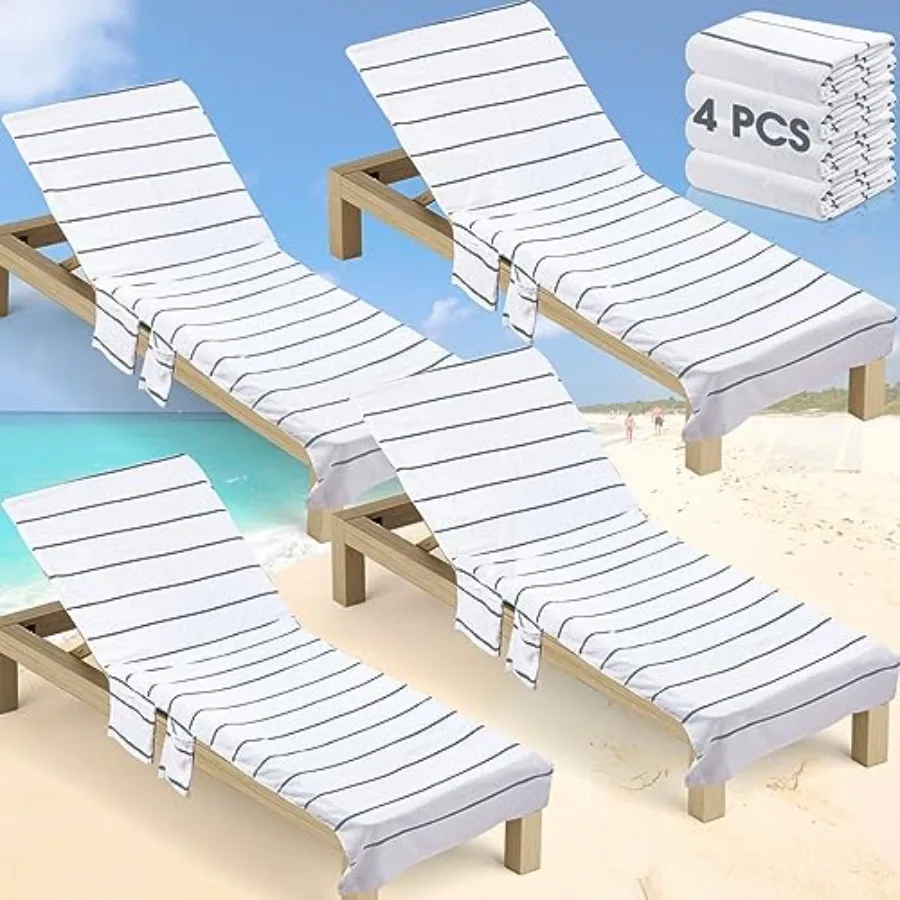 4 Pack Pool Chair Covers Towel Chaise Lounge Cushion Cover with Top and Side Pockets Cotton Oversized Beach Chair Towels for In
4 Pack Pool Chair Covers Towel Chaise Lounge Cushion Cover with Top and Side Pockets Cotton Oversized Beach Chair Towels for In