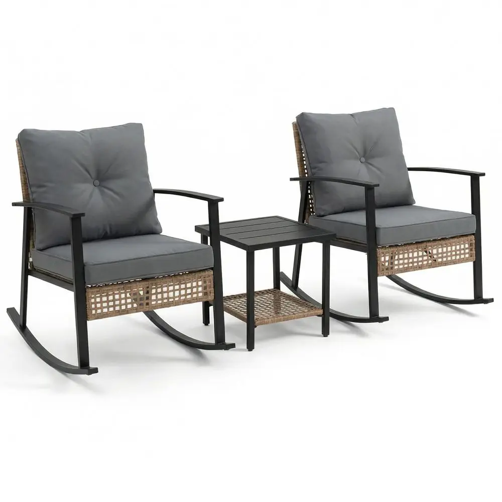 Patio Rocking Chairs Set of 2, Outdoor Rocking Chair Bistro Set with Upgraded 2.0 RustProof Alloy Frame amp Premium Olefin Cush
Patio Rocking Chairs Set of 2, Outdoor Rocking Chair Bistro Set with Upgraded 2.0 RustProof Alloy Frame amp Premium Olefin Cush