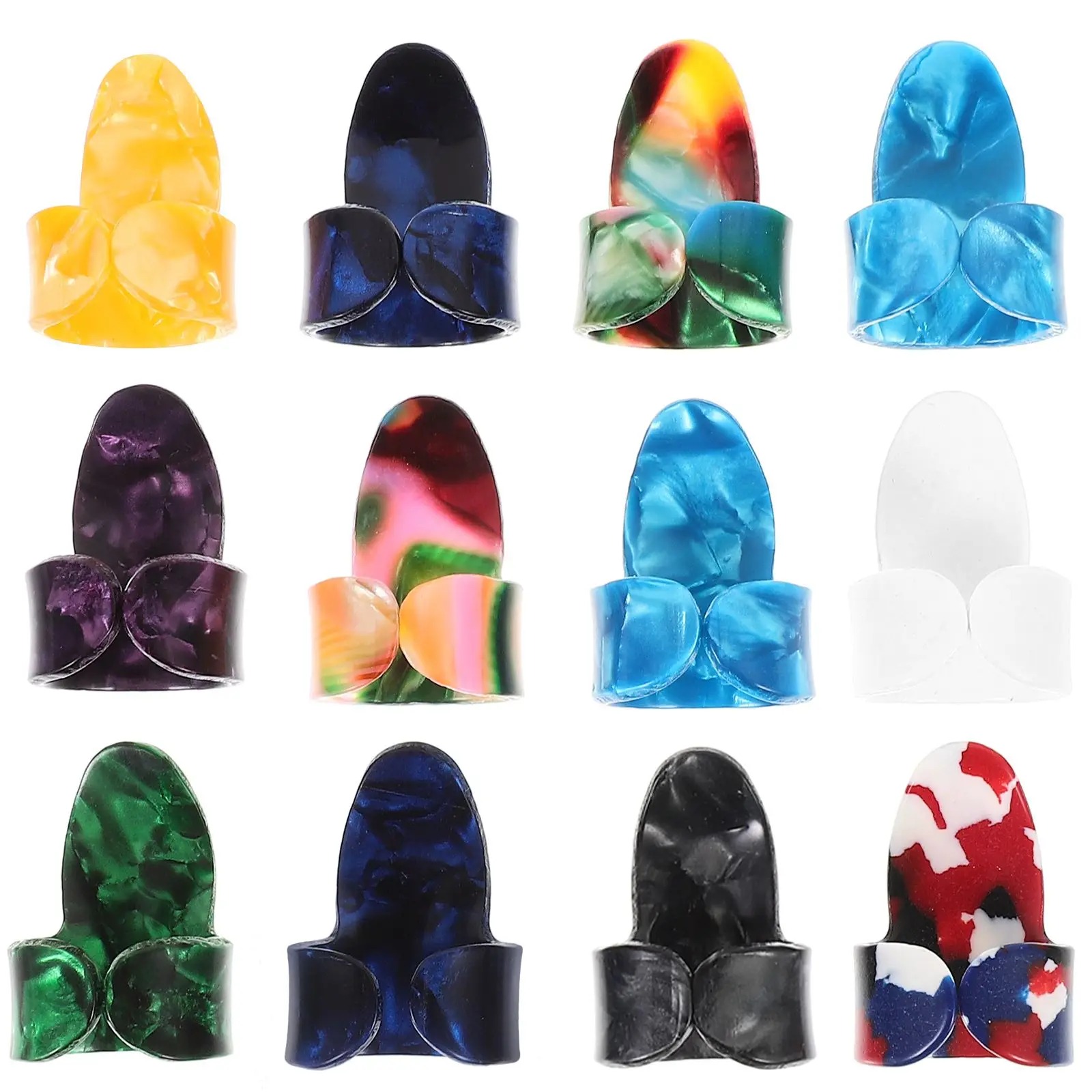 12pcs Guitar Picks Colorful Finger Thumb Protectors Thick Acoustic Electric Guitar Accessories Kit Comfortable Wear Reduce
12pcs Guitar Picks Colorful Finger Thumb Protectors Thick Acoustic Electric Guitar Accessories Kit Comfortable Wear Reduce