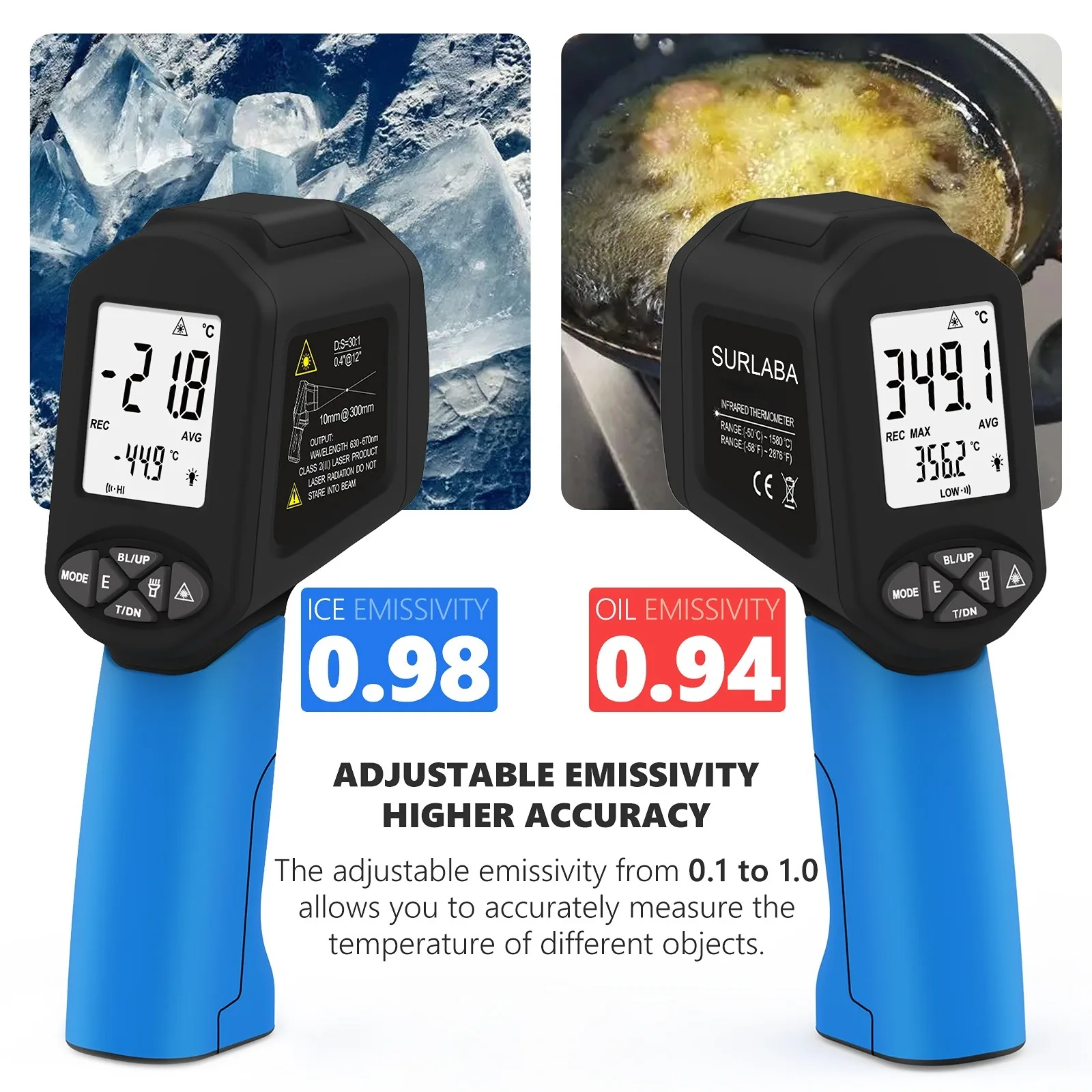 HP-1580-APP Infrared Thermometer -50~1580℃ Non Contact Laser Temp Gun Adjustable Emissivity 30:1 Bluetooth APP Compatible
HP-1580-APP Infrared Thermometer -50~1580℃ Non Contact Laser Temp Gun Adjustable Emissivity 30:1 Bluetooth APP Compatible