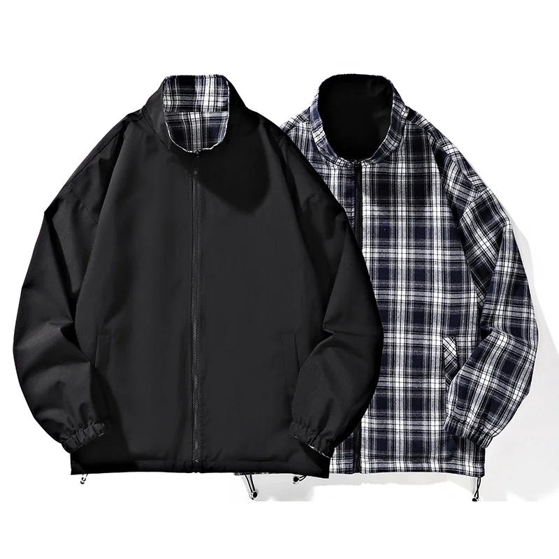 Checkered Double-sided Wear for Spring and Autumn Hooligan Jackets, Light Panel Double-sided Jacket, Casual Trendy Couple Jacket
Checkered Double-sided Wear for Spring and Autumn Hooligan Jackets, Light Panel Double-sided Jacket, Casual Trendy Couple Jacket