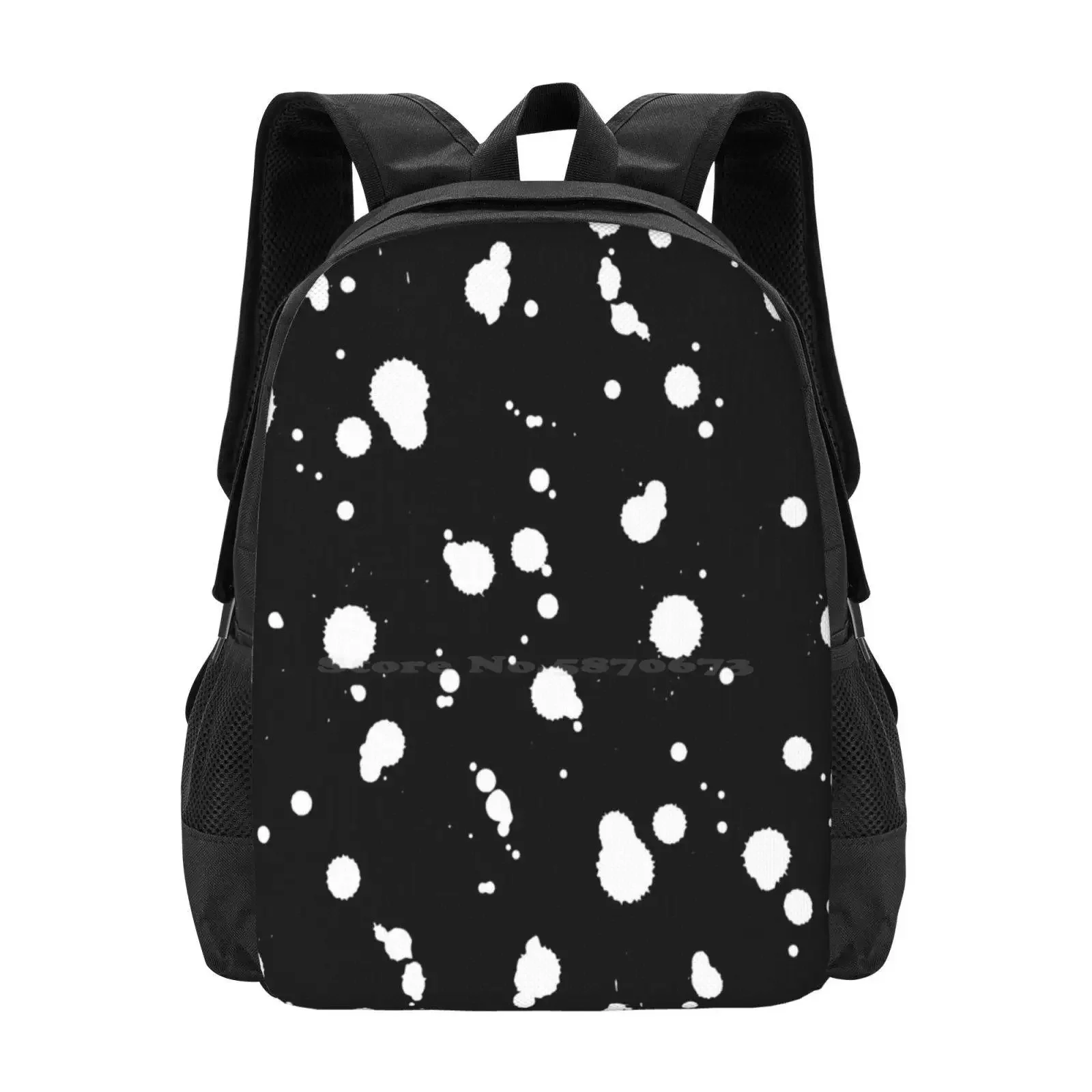Vintage Seamless Pattern With Ink Blot Dot, Grunge Ink Texture. White On Black Hot Sale Schoolbag Backpack Fashion Bags Inkblot
Vintage Seamless Pattern With Ink Blot Dot, Grunge Ink Texture. White On Black Hot Sale Schoolbag Backpack Fashion Bags Inkblot