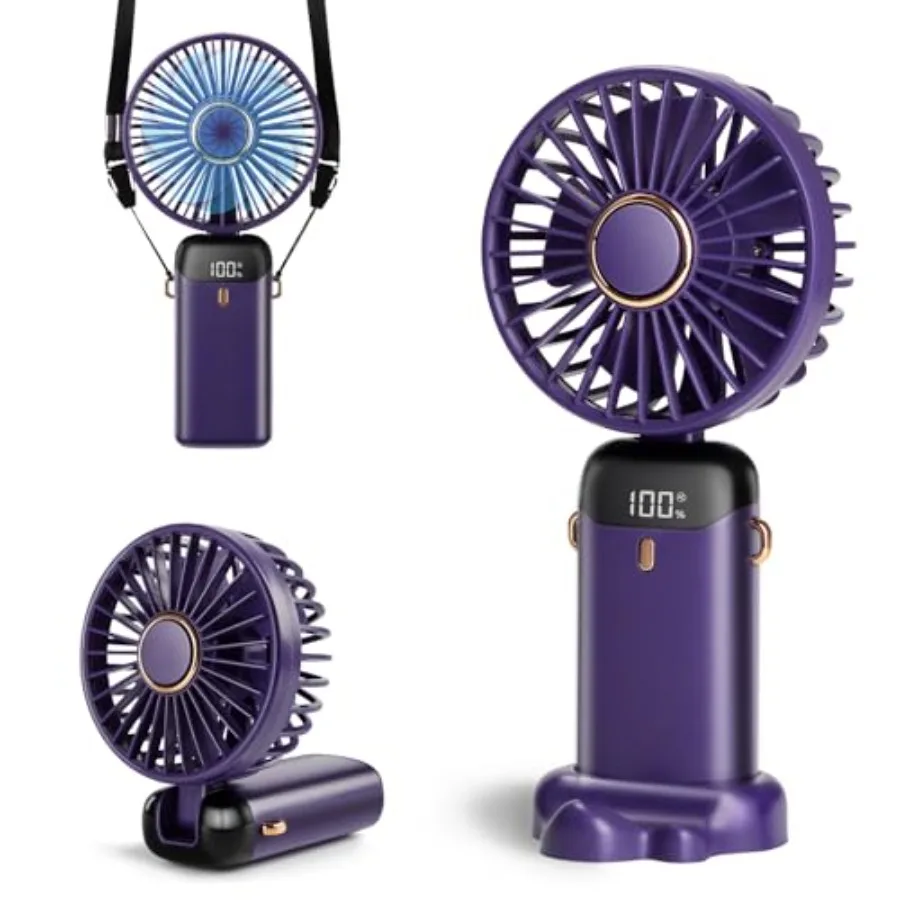 Portable Handheld Fan, 12 hours, Upgrade 3200mAh Portable Fan with LED Display, 90° Foldable, 5 Speed Wind, Hand Held/Neck/Desk
Portable Handheld Fan, 12 hours, Upgrade 3200mAh Portable Fan with LED Display, 90° Foldable, 5 Speed Wind, Hand Held/Neck/Desk