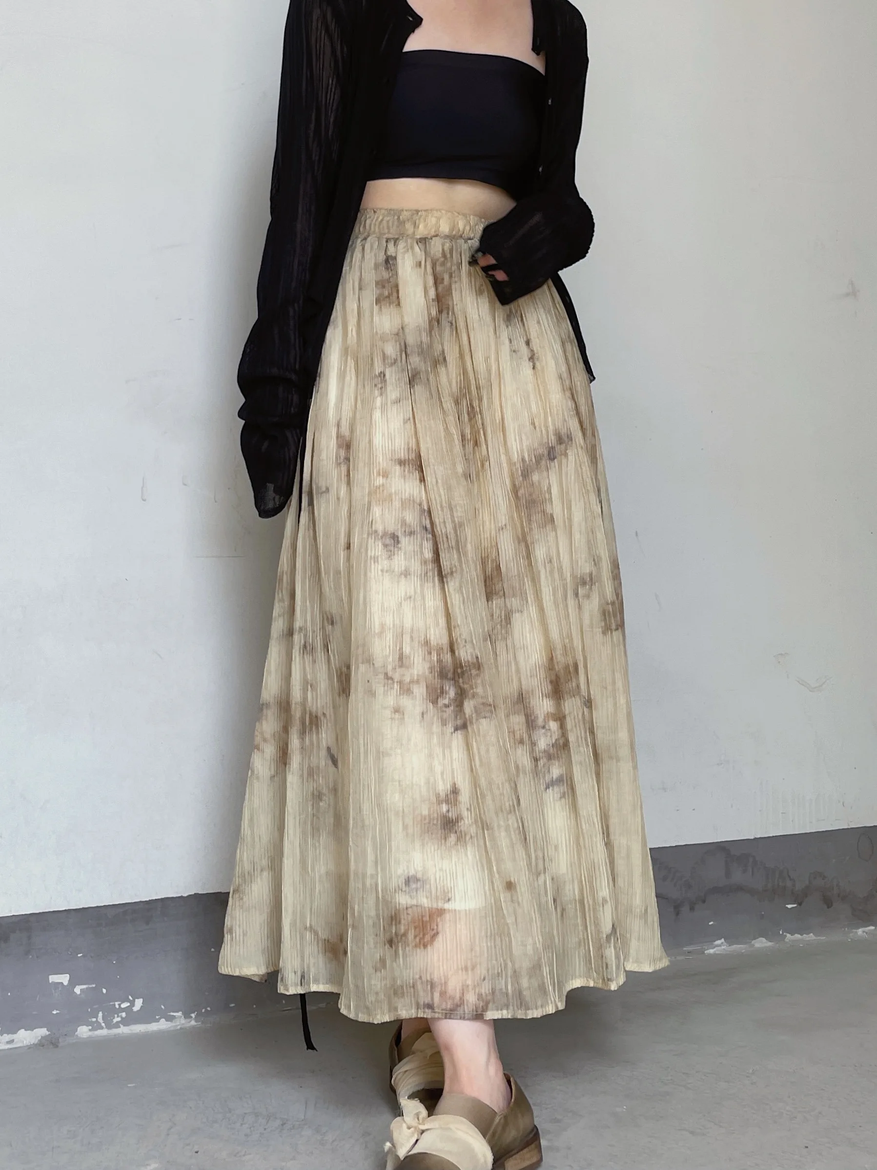 Gradual Dyeing Linen Skirt Women's Midi Skirt A-Line Loose Fit Vintage Style with Inner Medium Waist Design
Gradual Dyeing Linen Skirt Women's Midi Skirt A-Line Loose Fit Vintage Style with Inner Medium Waist Design