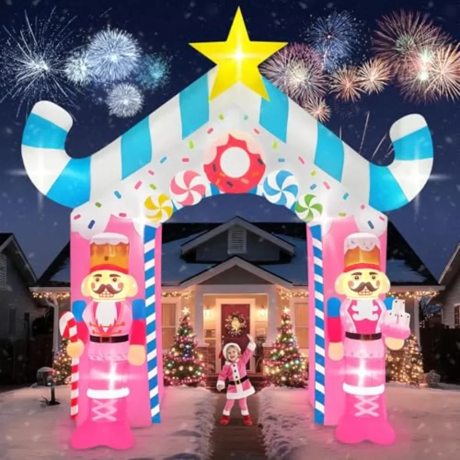 12FT Christmas Inflatable Archway with LED Light, Christmas Inflatable Outdoor Decoration, Pink Soldier Xmas Blow Up Yard Decor
12FT Christmas Inflatable Archway with LED Light, Christmas Inflatable Outdoor Decoration, Pink Soldier Xmas Blow Up Yard Decor