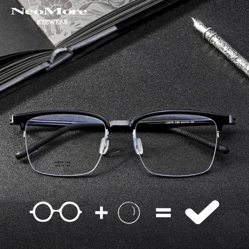 Lind Style Titanium Alloy Myopia Glasses Ultra Light Multifocal Prescription Half Frame Glasses Men Optical Progressive Glasses
Lind Style Titanium Alloy Myopia Glasses Ultra Light Multifocal Prescription Half Frame Glasses Men Optical Progressive Glasses