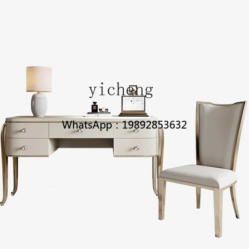 Z1 French light luxury all solid wood desk American champagne gold dresser computer table and chair combination
Z1 French light luxury all solid wood desk American champagne gold dresser computer table and chair combination