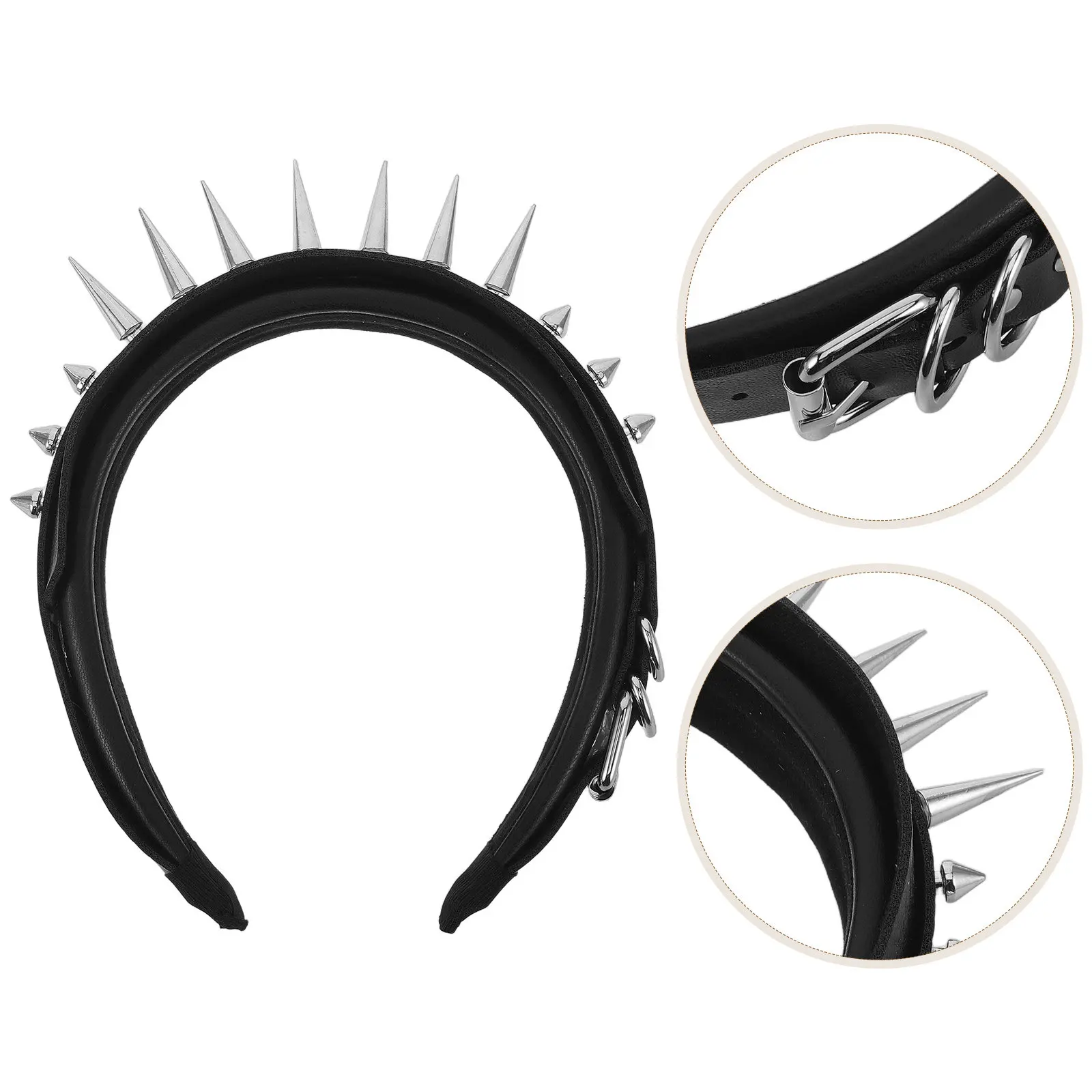 Wide Black Punk Headband with Rivets and Spikes Faux Studded Hollow Out Hair Band for Women Music Festival Party Goth
Wide Black Punk Headband with Rivets and Spikes Faux Studded Hollow Out Hair Band for Women Music Festival Party Goth