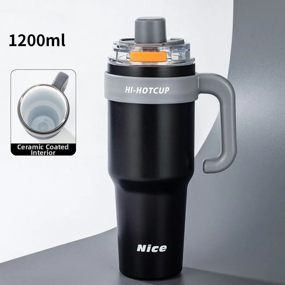 Кружка для холодного хранения, 40 унций, 1200 мл, с соломой, изоляцией или охлаждающей кофейной кружкой с керамическим покрытием, нержавеющая сталь 316, с ручкой
Кружка для холодного хранения, 40 унций, 1200 мл, с соломой, изоляцией или охлаждающей кофейной кружкой с керамическим покрытием, нержавеющая сталь 316, с ручкой