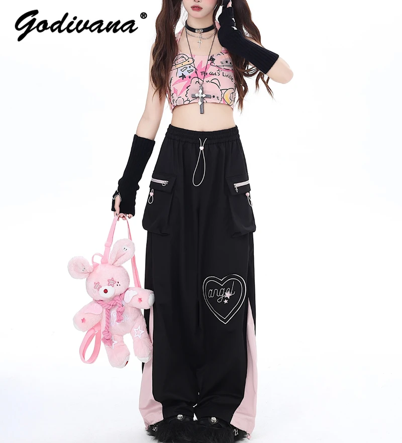 2024 New Spring Summer Sweet Cool Wide Leg Pants Girls Contrast Color Love Straight Cargo Trousers for Women Casual Pants
2024 New Spring Summer Sweet Cool Wide Leg Pants Girls Contrast Color Love Straight Cargo Trousers for Women Casual Pants