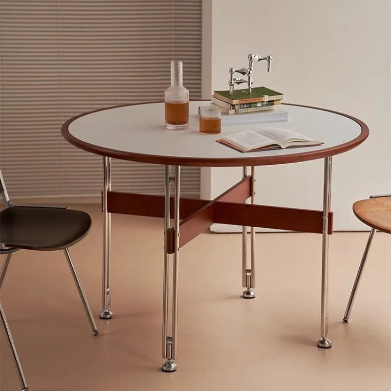 Slate round table medium antique simple retro solid wood small apartment round dining table stainless steel table legs
Slate round table medium antique simple retro solid wood small apartment round dining table stainless steel table legs