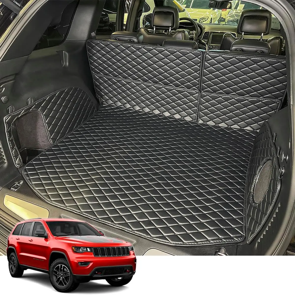 Durable Trunk Mat for 2011-2021 Jeep Grand Cherokee, All-Weather Anti-Slip Cargo Liner Protects Rear Backrest
Durable Trunk Mat for 2011-2021 Jeep Grand Cherokee, All-Weather Anti-Slip Cargo Liner Protects Rear Backrest