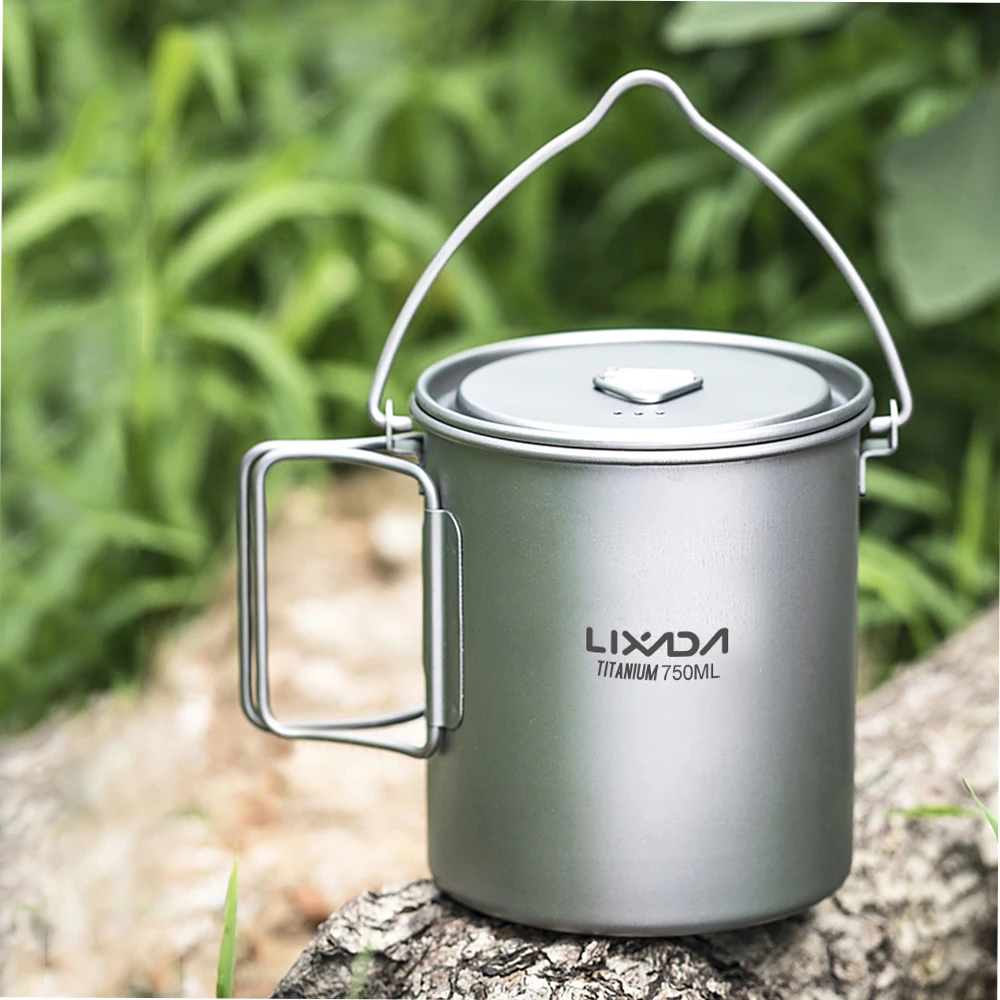 Ultralight 750ml Titanium Pot Portable Titanium Water Mug Cup with Lid and Foldable Handle Outdoor Camping Cooking Picnic
Ultralight 750ml Titanium Pot Portable Titanium Water Mug Cup with Lid and Foldable Handle Outdoor Camping Cooking Picnic