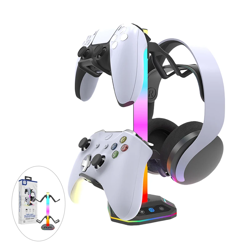 Headset And Controller RGB Stand for Xbox/ PS5/ PS4 Controller, Headphone & Remote Holder for Desk with RGB Lights Birthday Gift
Headset And Controller RGB Stand for Xbox/ PS5/ PS4 Controller, Headphone & Remote Holder for Desk with RGB Lights Birthday Gift