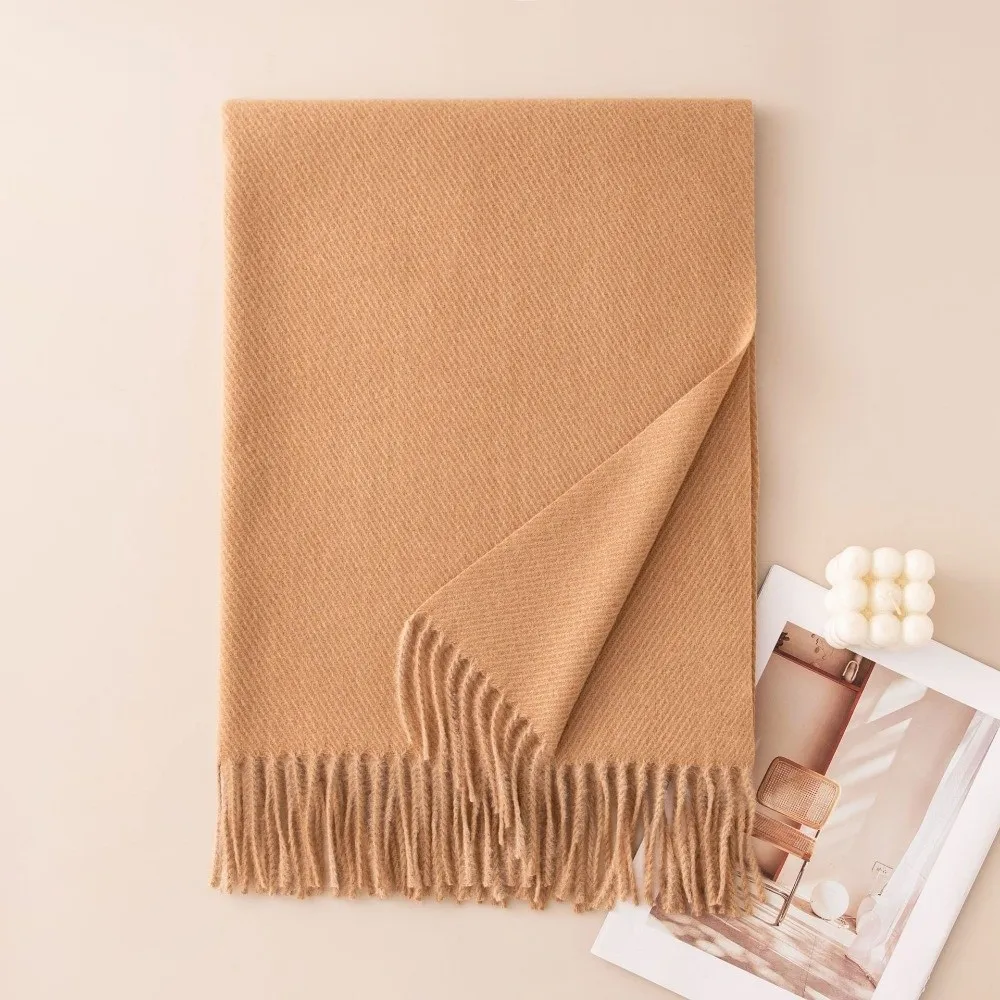 New 200x70cm Long Scarf Fringe Trim Soft Texture Fringe Scarf Warm Wrap Wool Blend Neck Scarf Daily Outfits
New 200x70cm Long Scarf Fringe Trim Soft Texture Fringe Scarf Warm Wrap Wool Blend Neck Scarf Daily Outfits