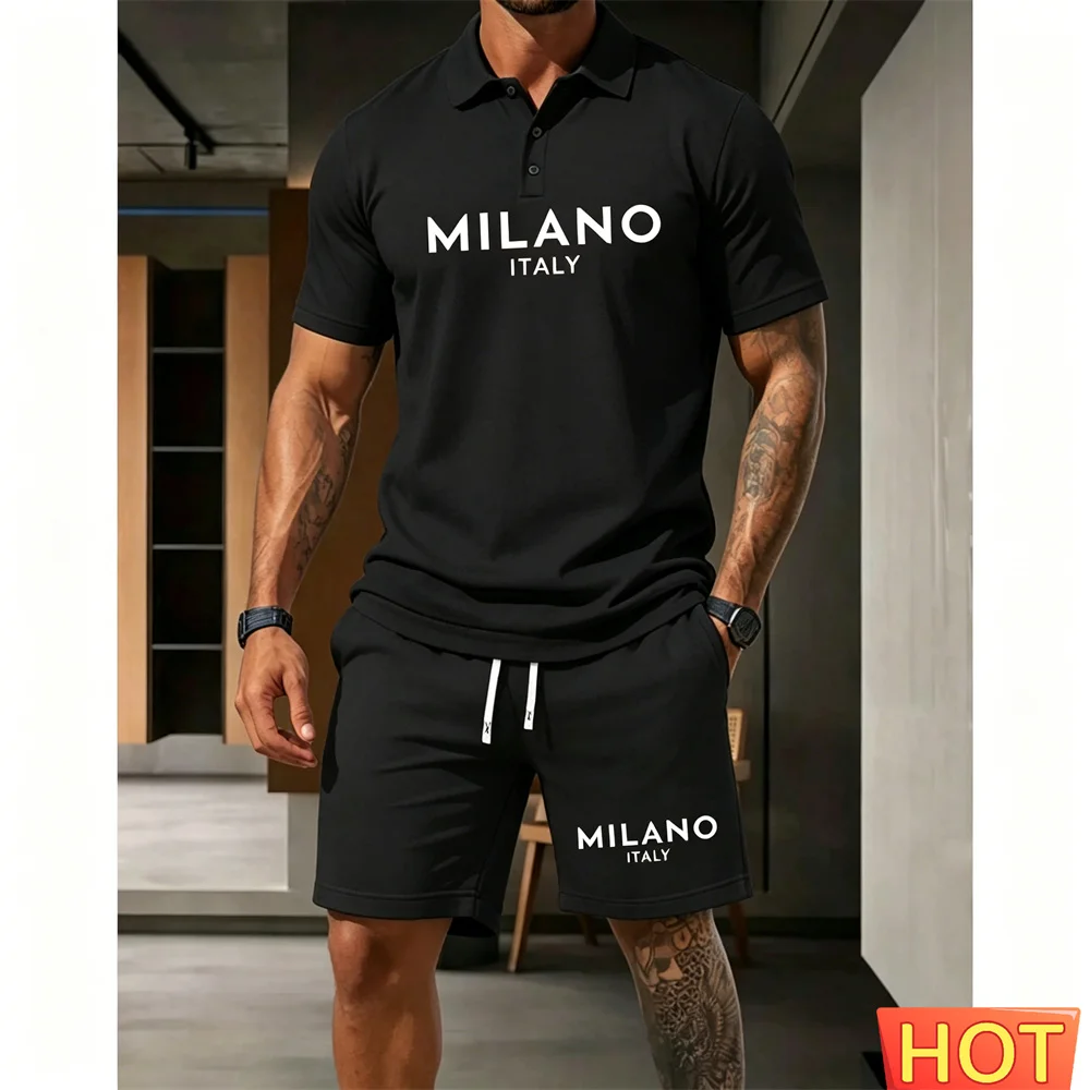 Fashion Milan Print Men's Polo Set Sports polo Shorts Suit Summer Quick Dry Workout Short Sleeve Top Pocket Shorts 2 Piece Sets
Fashion Milan Print Men's Polo Set Sports polo Shorts Suit Summer Quick Dry Workout Short Sleeve Top Pocket Shorts 2 Piece Sets