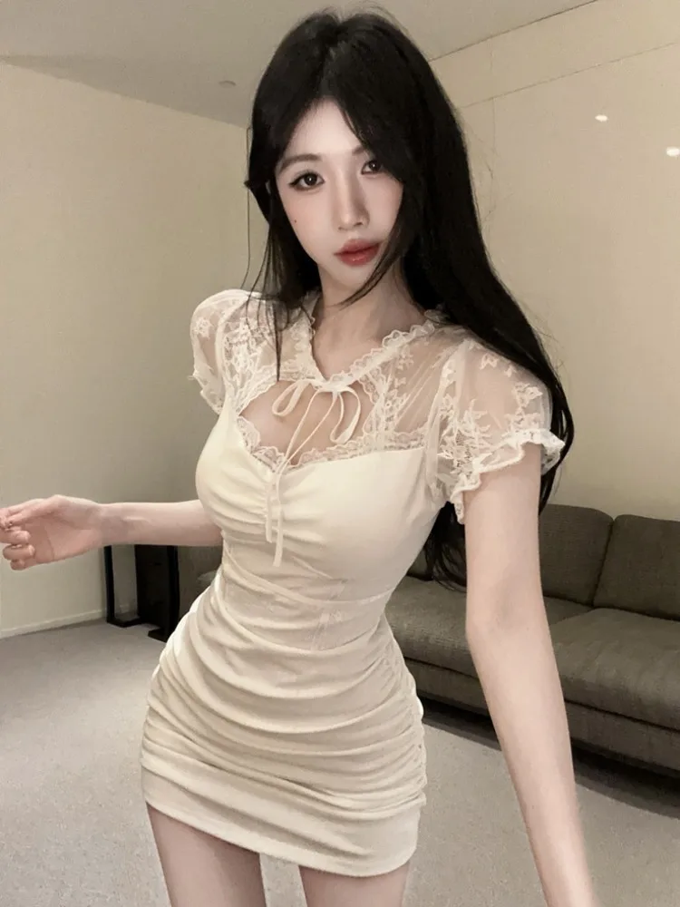 Pure Desire Sexy Lace Hollow out Splice Dress Women's Summer New Knitted Wrap around Skirt Short Length Fashionable
Pure Desire Sexy Lace Hollow out Splice Dress Women's Summer New Knitted Wrap around Skirt Short Length Fashionable