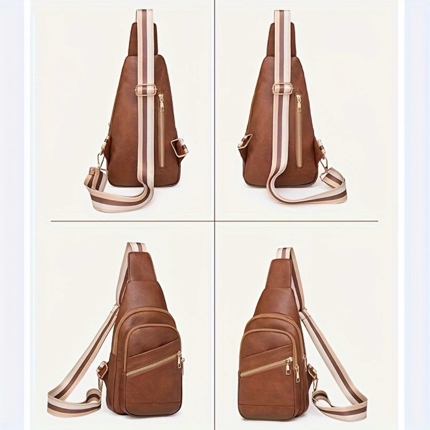 Vintage Retro Oil Leather PU Sling Bag with Multiple Pockets, Stylish Crossbody Fanny Pack for Outdoor Travel and Sports, Wide S
Vintage Retro Oil Leather PU Sling Bag with Multiple Pockets, Stylish Crossbody Fanny Pack for Outdoor Travel and Sports, Wide S