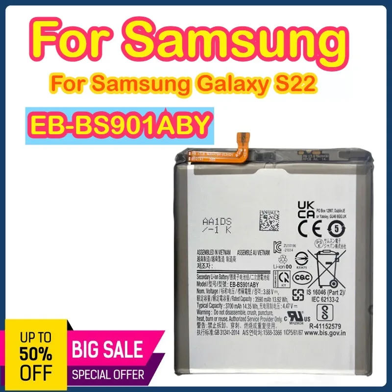 Новый высококачественный сменный аккумулятор EB-BS901ABY 3700 мАч для Samsung Galaxy S22
Новый высококачественный сменный аккумулятор EB-BS901ABY 3700 мАч для Samsung Galaxy S22