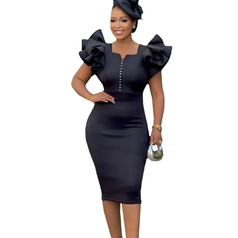 Spring Summer Africa Clothing Short Sleeve Dress African Dresses For Women Sexy V-Neck Perspective Slim Office Lady Party Dress
Spring Summer Africa Clothing Short Sleeve Dress African Dresses For Women Sexy V-Neck Perspective Slim Office Lady Party Dress