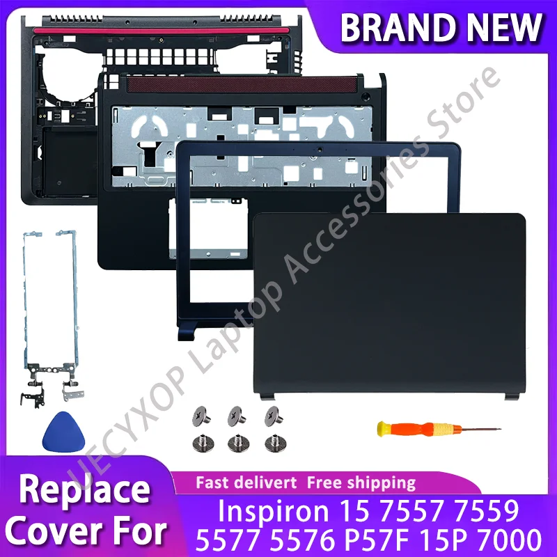 Сменный комплект корпуса для Inspiron 15 7557 7559 5577 5576 P57F 15P 7000, задняя крышка ЖК-дисплея, передняя рамка, петли, упор для рук, нижняя часть корпуса
Сменный комплект корпуса для Inspiron 15 7557 7559 5577 5576 P57F 15P 7000, задняя крышка ЖК-дисплея, передняя рамка, петли, упор для рук, нижняя часть корпуса