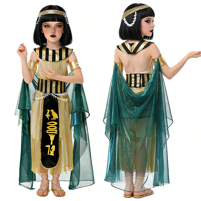 Детский костюм для Хэллоуина: Древнеегипетская царица Клеопатра, карнавальное платье для ролевых игр, средневековый костюм для мальчика, комплект
Детский костюм для Хэллоуина: Древнеегипетская царица Клеопатра, карнавальное платье для ролевых игр, средневековый костюм для мальчика, комплект