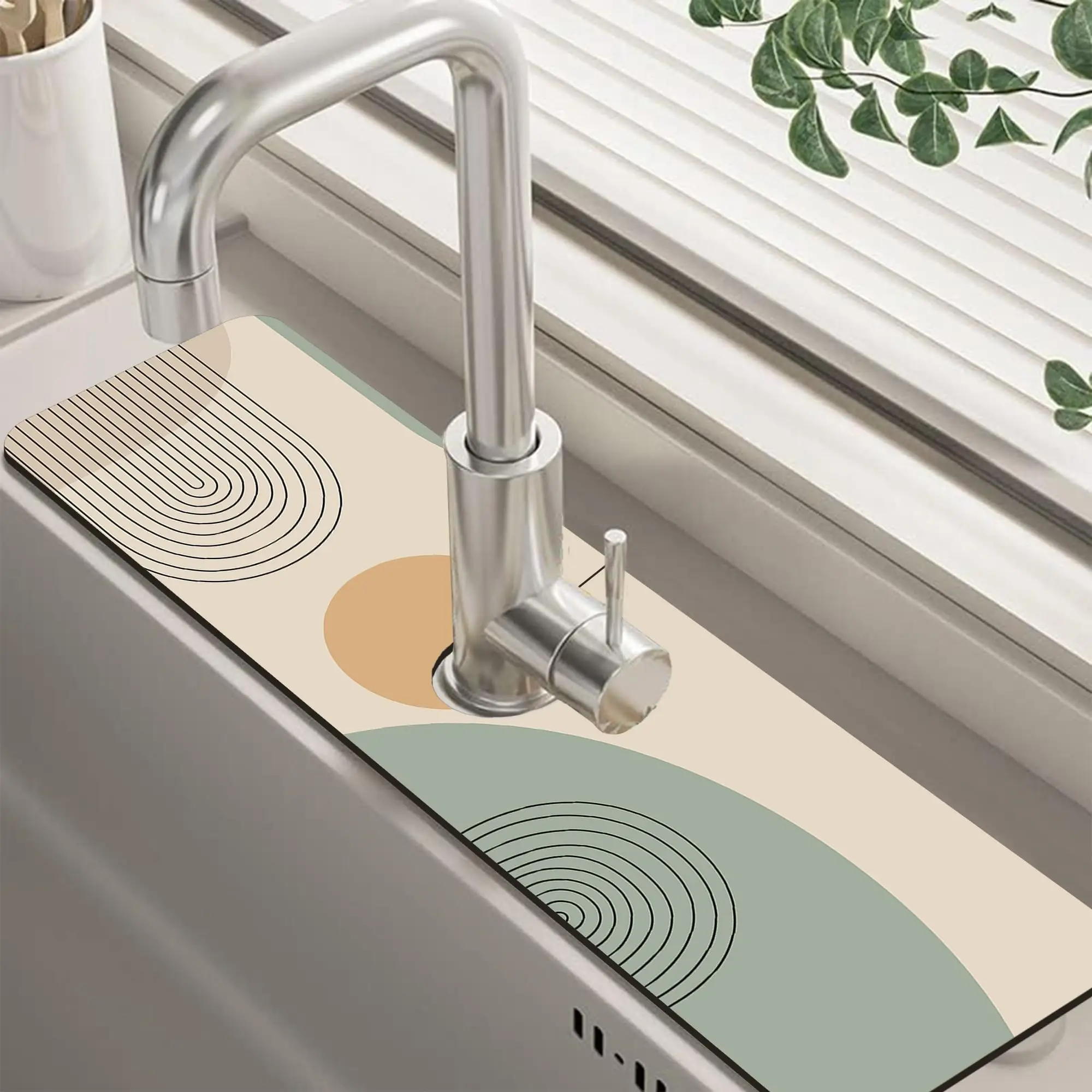 VIKAMA Abstract Minimalistic Geometric Kitchen Sink Splash Guard Mat Absorbent Fast Drying Mat Faucet Draining Mat for Kitchen
VIKAMA Abstract Minimalistic Geometric Kitchen Sink Splash Guard Mat Absorbent Fast Drying Mat Faucet Draining Mat for Kitchen