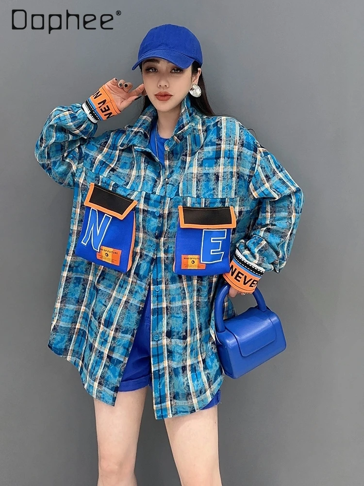 Long Sleeve Plaid Shirt Women's Clothing 2024 Spring and Autumn New Patchwork Large Pocket Casual Fashion Loose Blouse Female
Long Sleeve Plaid Shirt Women's Clothing 2024 Spring and Autumn New Patchwork Large Pocket Casual Fashion Loose Blouse Female