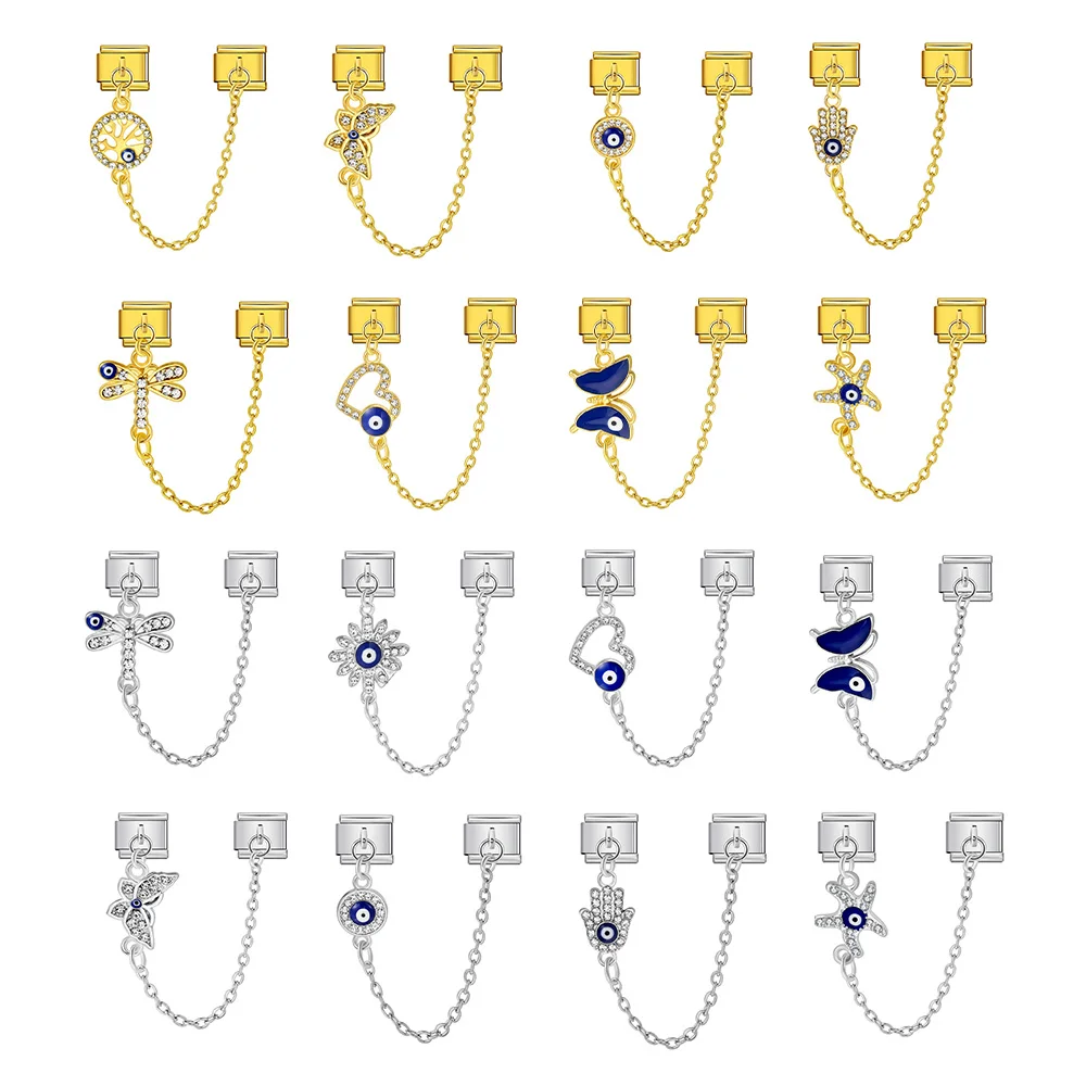 Italian Charms Links Fashion Dragonfly Evil Eyes Butterfly Pendant With Hanging Chain Fit 9mm Bracelet Stainless Steel Jewelry
Italian Charms Links Fashion Dragonfly Evil Eyes Butterfly Pendant With Hanging Chain Fit 9mm Bracelet Stainless Steel Jewelry