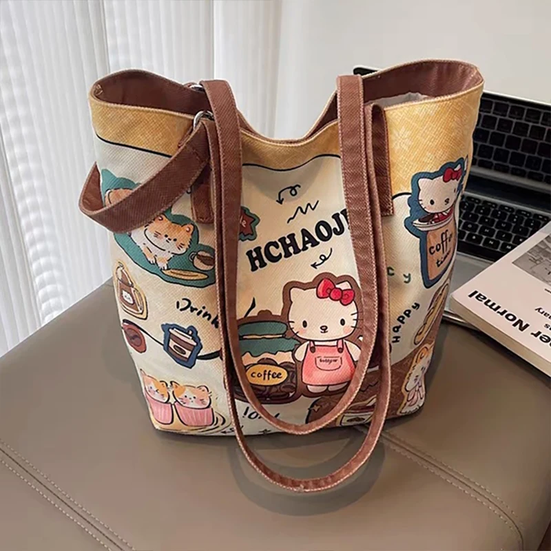 Sanrio Hello Kitty Shoulder Bag for Women Girl Cute Canvas Bucket Bag Large Capacity Durable Portable Lightweight Fashion Trend
Sanrio Hello Kitty Shoulder Bag for Women Girl Cute Canvas Bucket Bag Large Capacity Durable Portable Lightweight Fashion Trend