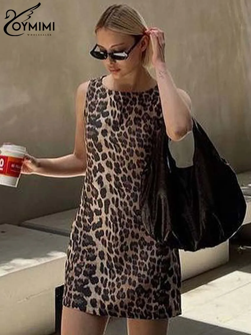 Oymimi Fashion Brown Leopard Print Dresses 2024 Women Elegant O-Neck Sleeveless Slim Dresses Autumn Straight Mini Dresses Female
Oymimi Fashion Brown Leopard Print Dresses 2024 Women Elegant O-Neck Sleeveless Slim Dresses Autumn Straight Mini Dresses Female