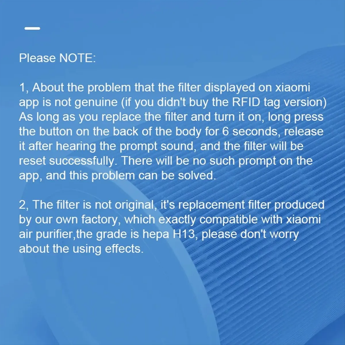 WDL For F1 Hepa Filter Replacement H13 Filter for Mi Air Purifier F1 Activated Carbon Filter Blue
WDL For F1 Hepa Filter Replacement H13 Filter for Mi Air Purifier F1 Activated Carbon Filter Blue