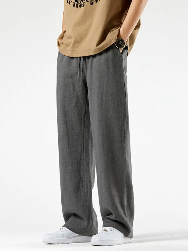 Men's Linen Cotton Blend Summer Thin Breathable Loose Wide Leg Pants Casual Long Trousers Comfortable Straight Cut Trousers
Men's Linen Cotton Blend Summer Thin Breathable Loose Wide Leg Pants Casual Long Trousers Comfortable Straight Cut Trousers