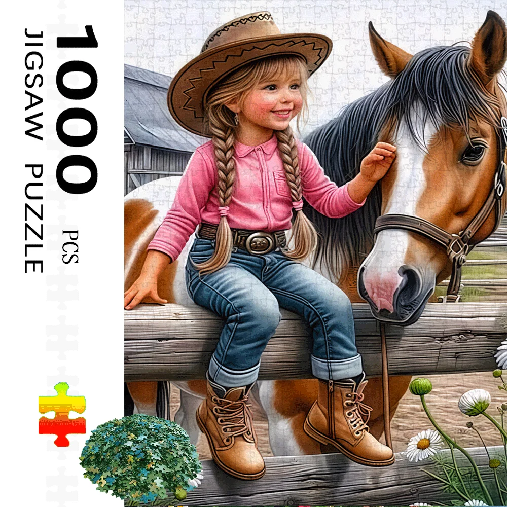 1000pcs Large Jigsaw Puzzle Suitable for Adults & Families - Challenging Horse & Girl with Horse Scene, Detailed Brain-Teasing
1000pcs Large Jigsaw Puzzle Suitable for Adults & Families - Challenging Horse & Girl with Horse Scene, Detailed Brain-Teasing
