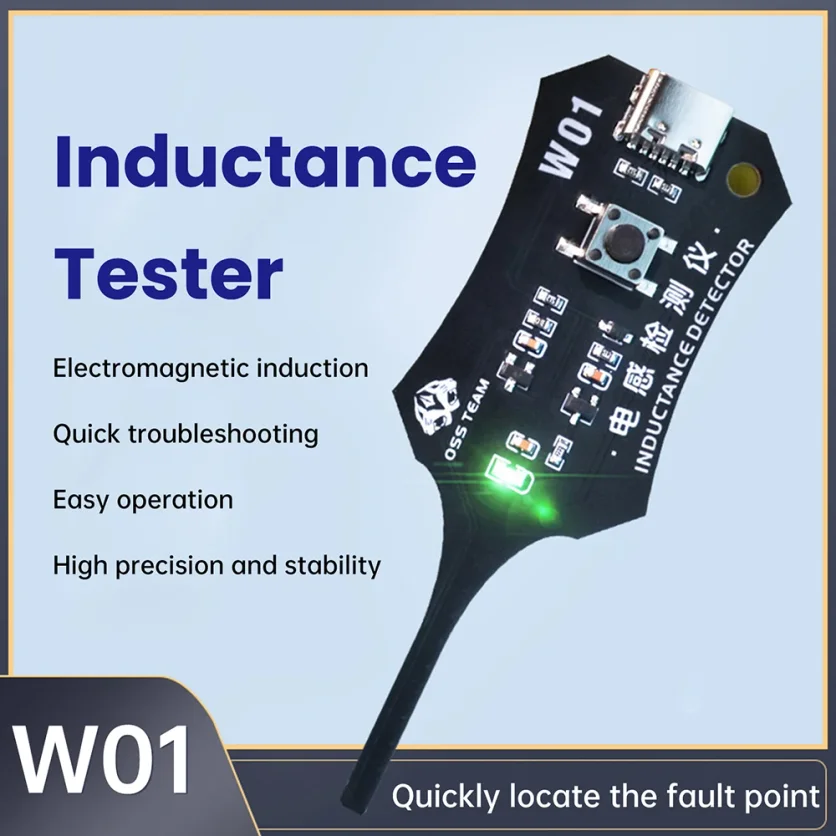 W01 Inductor Detector Tool Motherboard Coil Tester for phone motherboard Repair Electromagnetic Induction Quick Fault Check
W01 Inductor Detector Tool Motherboard Coil Tester for phone motherboard Repair Electromagnetic Induction Quick Fault Check