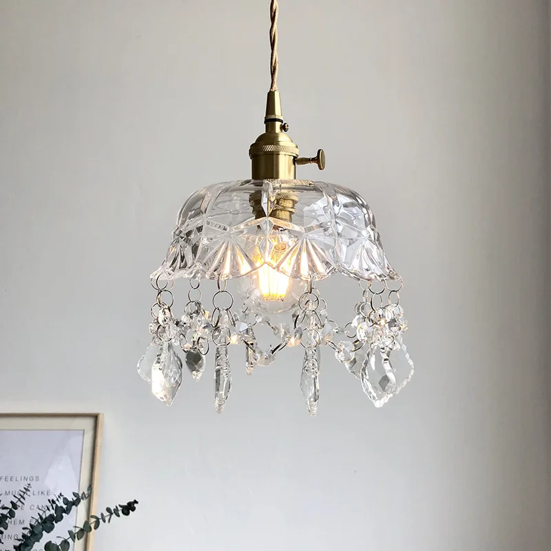 ins wind retro brass glass small chandelier, simple modern bedside balcony crystal light, aisle entrance corridor light
ins wind retro brass glass small chandelier, simple modern bedside balcony crystal light, aisle entrance corridor light
