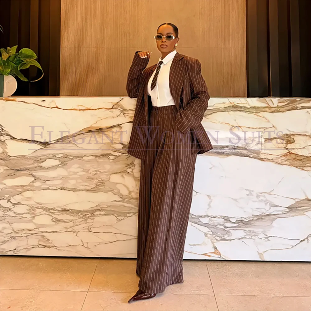 Pinstripe Women's 2 Piece Suits Elegant Office Lady Double Breasted Jacket Pants Sets High Quality Oversized Female Clothing
Pinstripe Women's 2 Piece Suits Elegant Office Lady Double Breasted Jacket Pants Sets High Quality Oversized Female Clothing