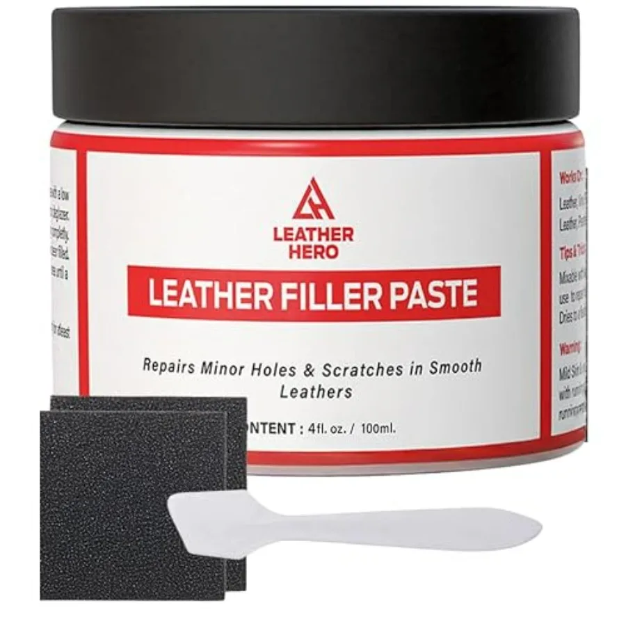 Leather Filler for Filling or Repairing Holes, Tears, Cracks, Scratches, for Leather Car Seats, Furniture, Shoes- Flexible with
Leather Filler for Filling or Repairing Holes, Tears, Cracks, Scratches, for Leather Car Seats, Furniture, Shoes- Flexible with