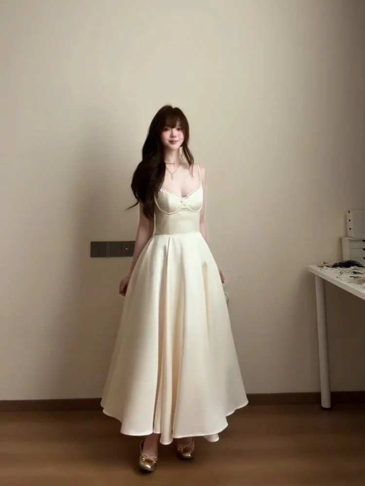 Elegant Satin A-Line Midi Dress Women Summer Vintage Ladylike Style Strapless Gown City Commuting Date Party Celebration
Elegant Satin A-Line Midi Dress Women Summer Vintage Ladylike Style Strapless Gown City Commuting Date Party Celebration