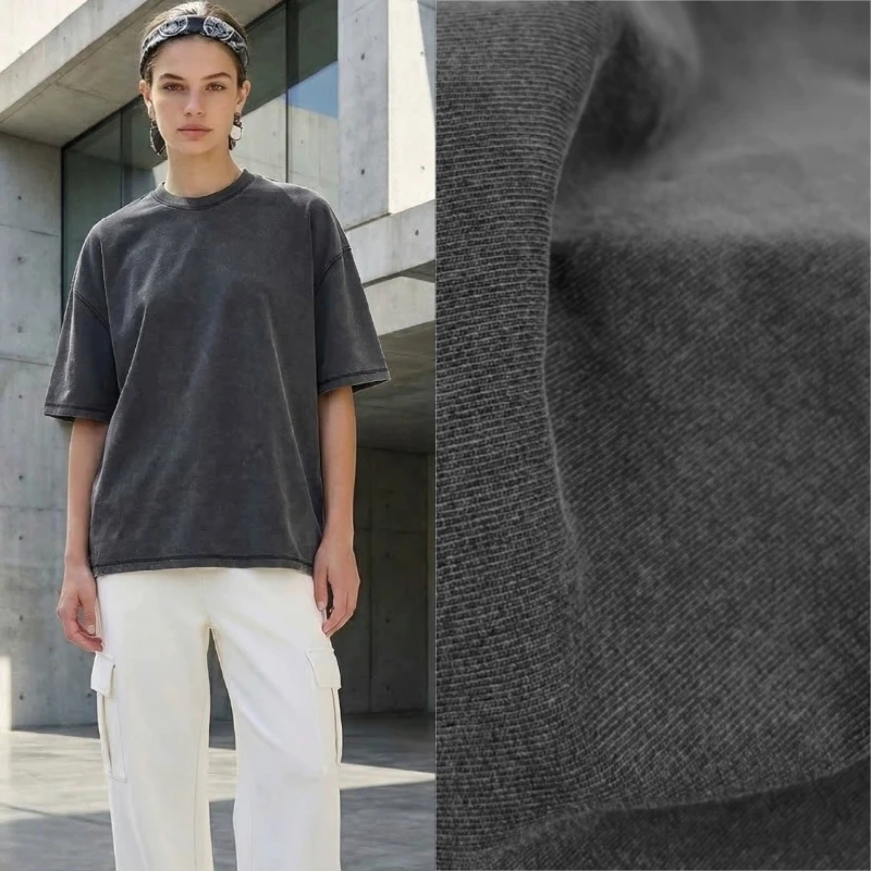 Grey Washed Fabric 100%Cotton Knit Designer Vintage Distressed Material DIY T Shirt Dress Blouse Top Craft Making Wholesale
Grey Washed Fabric 100%Cotton Knit Designer Vintage Distressed Material DIY T Shirt Dress Blouse Top Craft Making Wholesale
