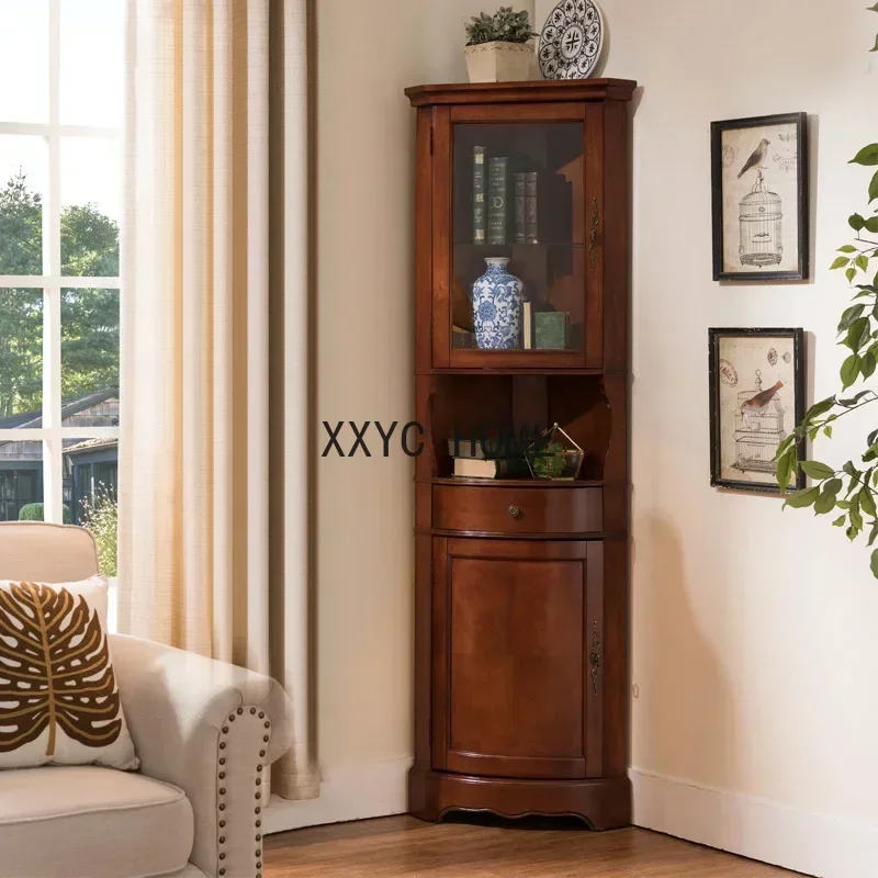 Solid Wood Corner Cabinet Curved Corner Wine Cabinet Living Room Simple Storage Cabinet
Solid Wood Corner Cabinet Curved Corner Wine Cabinet Living Room Simple Storage Cabinet