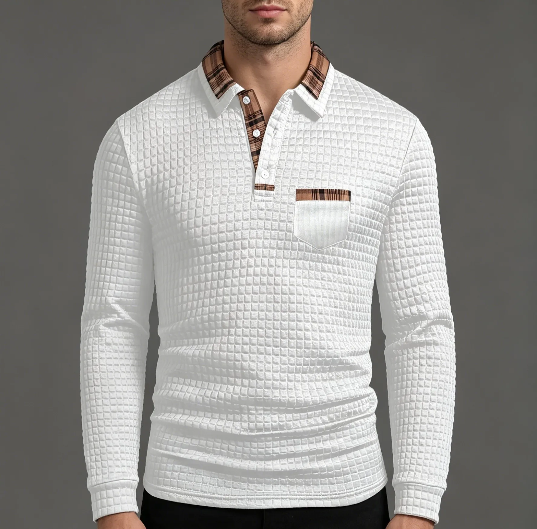 Men's polo shirt with split collar and pocket, suitable for spring and autumn, long-sleeved, comfortable and loose-fitting top
Men's polo shirt with split collar and pocket, suitable for spring and autumn, long-sleeved, comfortable and loose-fitting top