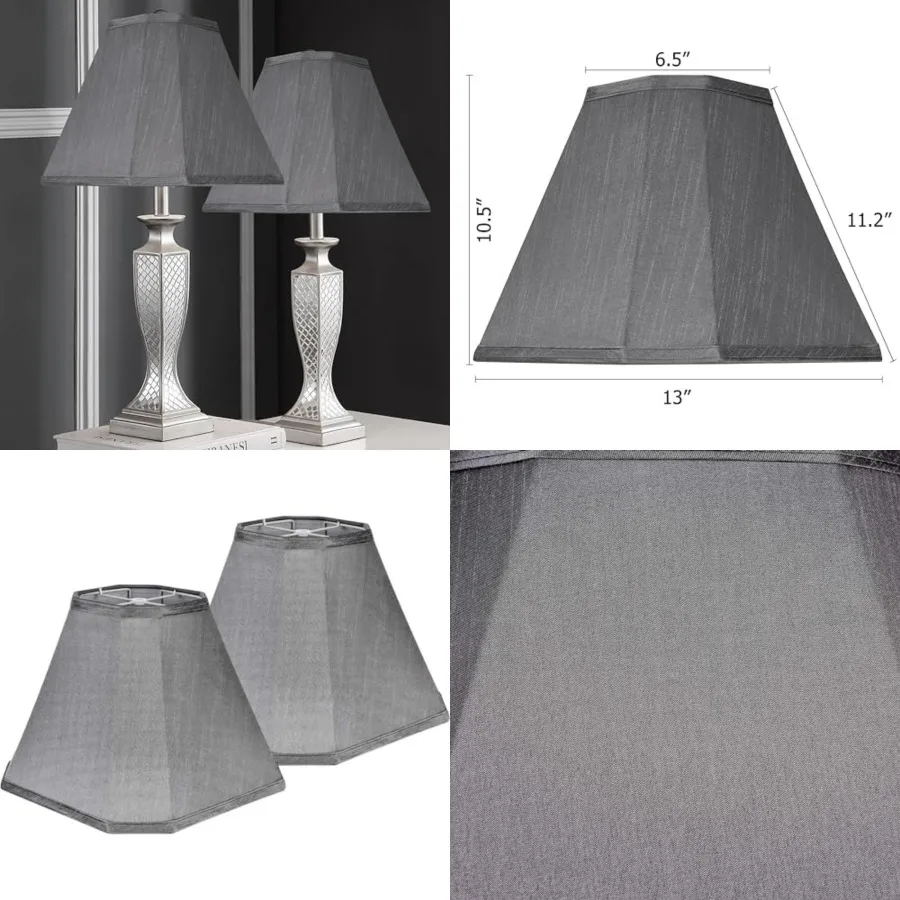Set of 2 Gray Bell Lamp Shades Fabric Lamp Shade, Modern Lamp Shade For Table and Floor Lamp Shade Replacement, 6.5"Top x 13"Bo
Set of 2 Gray Bell Lamp Shades Fabric Lamp Shade, Modern Lamp Shade For Table and Floor Lamp Shade Replacement, 6.5"Top x 13"Bo