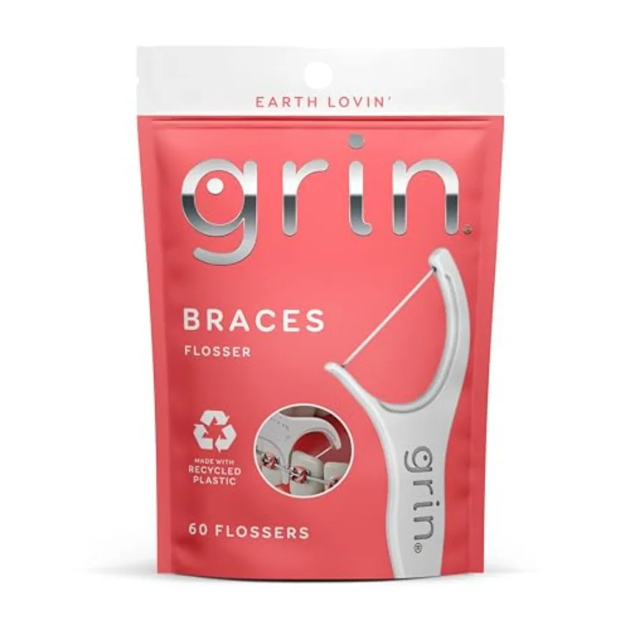Curated Picks GRIN Braces Flosser, Floss Picks Designed for Braces, 60 Count, Dental Flossers, Recycled Plastic, Ortho Approved
Curated Picks GRIN Braces Flosser, Floss Picks Designed for Braces, 60 Count, Dental Flossers, Recycled Plastic, Ortho Approved