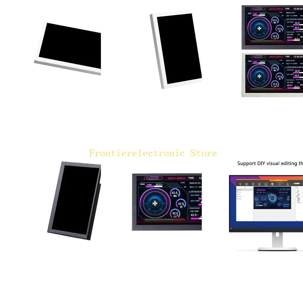 G8DB 5" IPS USB Power IPS Screen Computer Monitors, High Resolution Sub Screen for Time Data Monitoring
