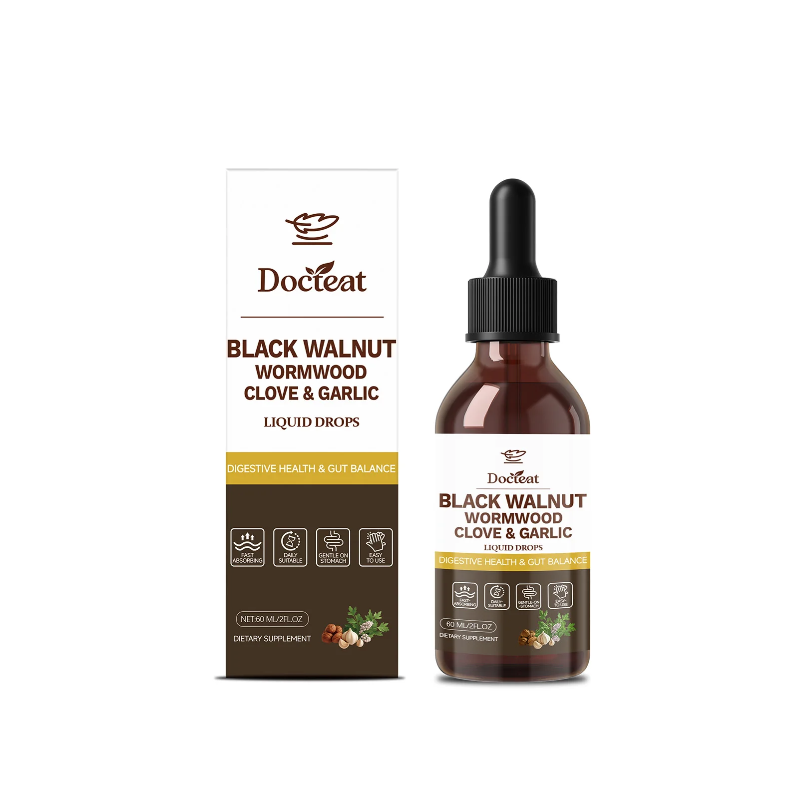 Black Walnut Wormwood Tincture with Clove & Pumpkin Seed for Digestive Health & Intestinal Support, Antioxidant Formula,60m
Black Walnut Wormwood Tincture with Clove & Pumpkin Seed for Digestive Health & Intestinal Support, Antioxidant Formula,60m