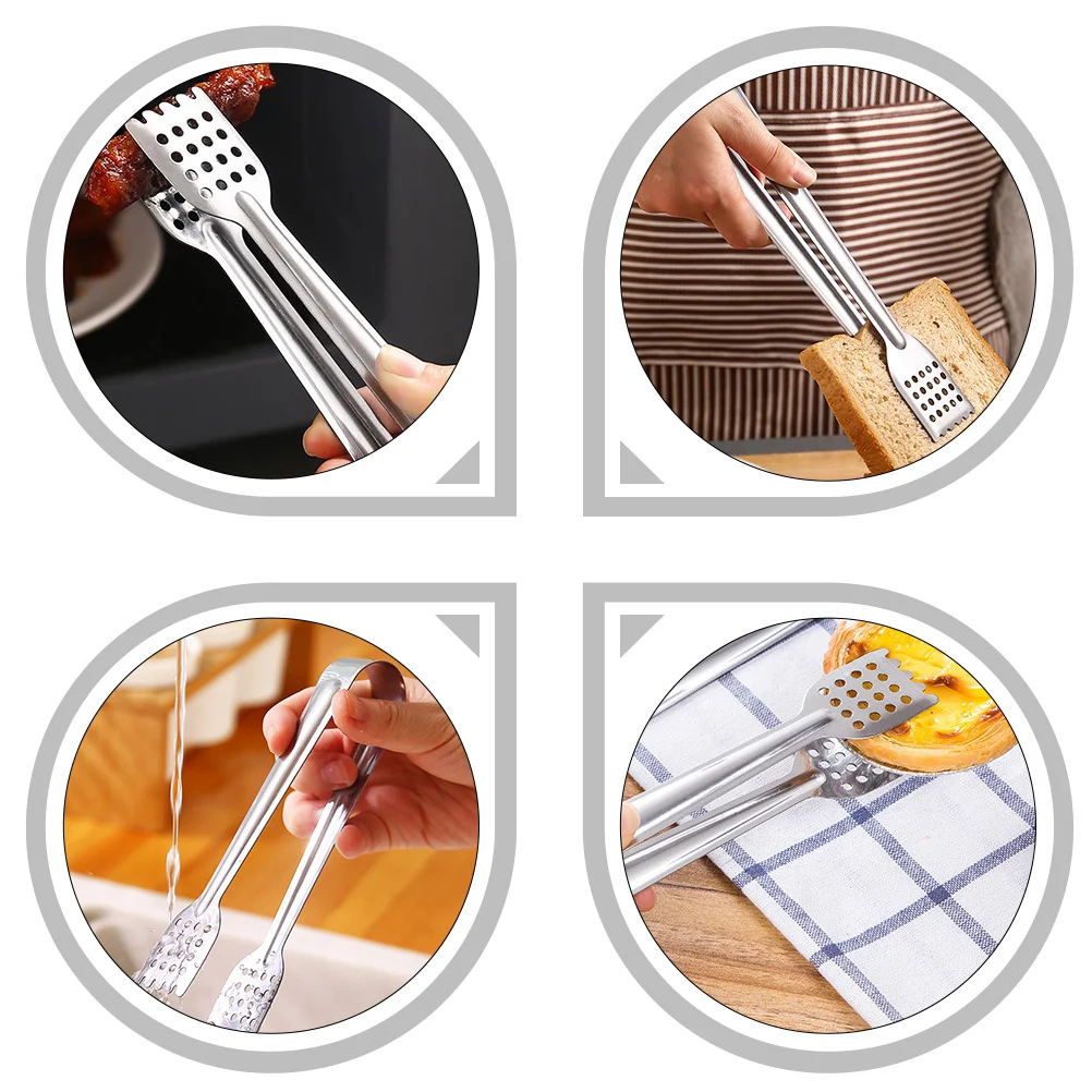 6Pcs Stainless Steel Food Clamps Non Slip Cooking Tweezers for Steak Bbq Grilling Roasting Cake Decoration Buffet Serving 
6Pcs Stainless Steel Food Clamps Non Slip Cooking Tweezers for Steak Bbq Grilling Roasting Cake Decoration Buffet Serving