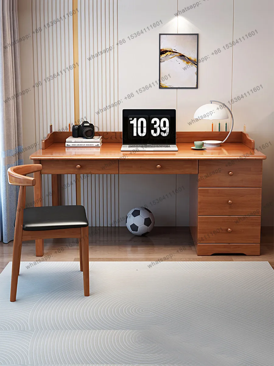 Solid wood desk household with bookcase integrated household office computer desk
Solid wood desk household with bookcase integrated household office computer desk