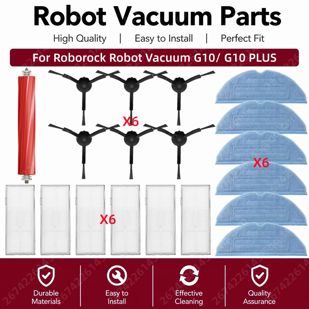 For Roborock G10 / G10 PLUS Robot Vacuum Main Side Brush Mop Hepa Filter Rolling Brush Accessories
For Roborock G10 / G10 PLUS Robot Vacuum Main Side Brush Mop Hepa Filter Rolling Brush Accessories