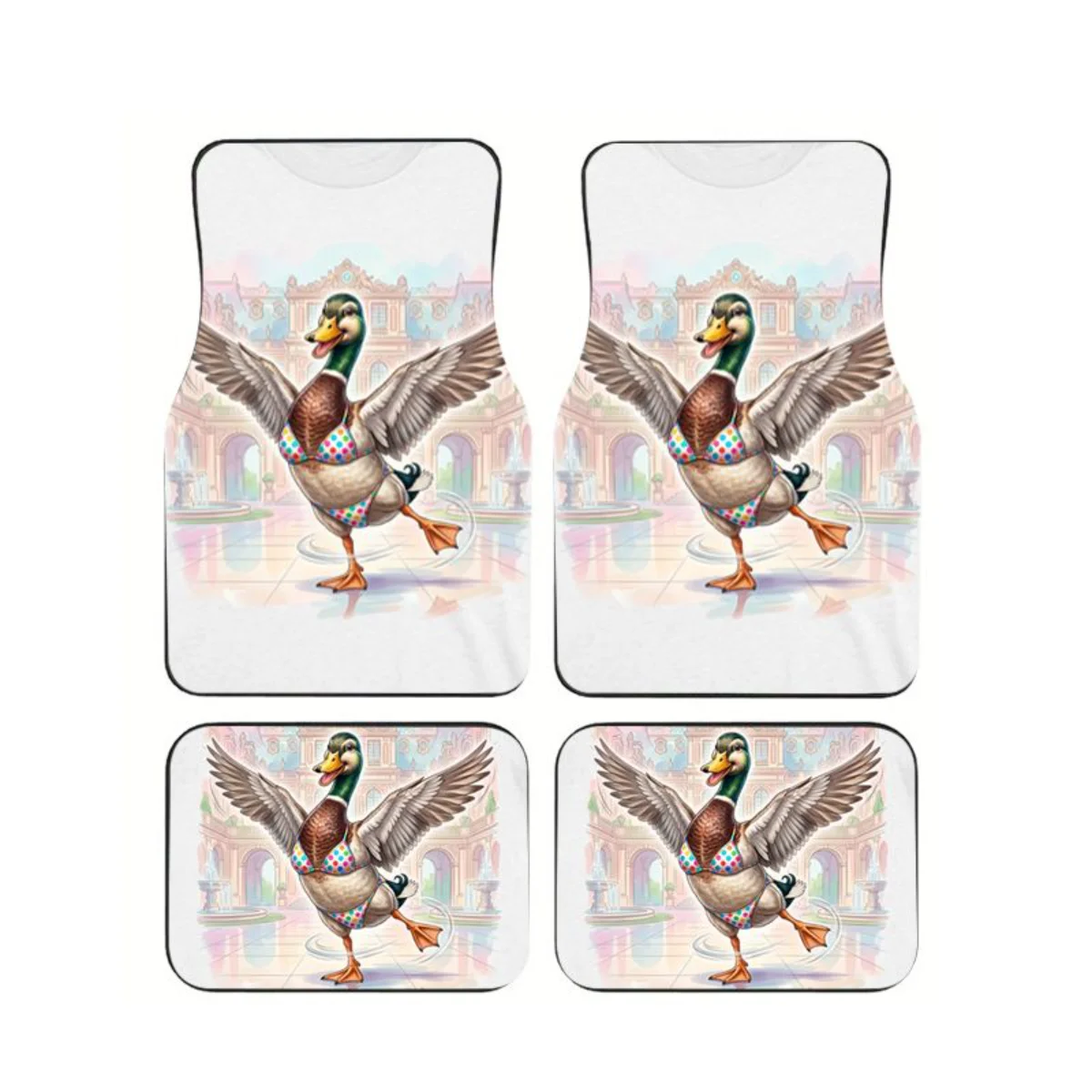 Funny Duck In Bikini Car Floor Mats 4Pcs Universal Anti-slip Auto Foot Pads Carpet Set Interior Accessories Protector For Women
Funny Duck In Bikini Car Floor Mats 4Pcs Universal Anti-slip Auto Foot Pads Carpet Set Interior Accessories Protector For Women